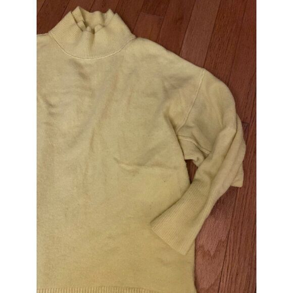 Free People Women's Afterglow Double Mock Neck yellow oversized sweater Size S - Picture 2 of 7
